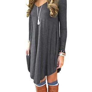 DEARCASE Long Sleeved Dress- Gray